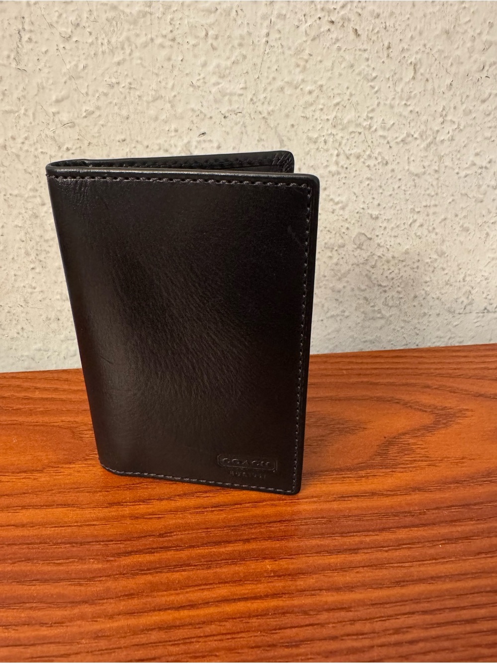 Coach Black Leather Card & Key Holder